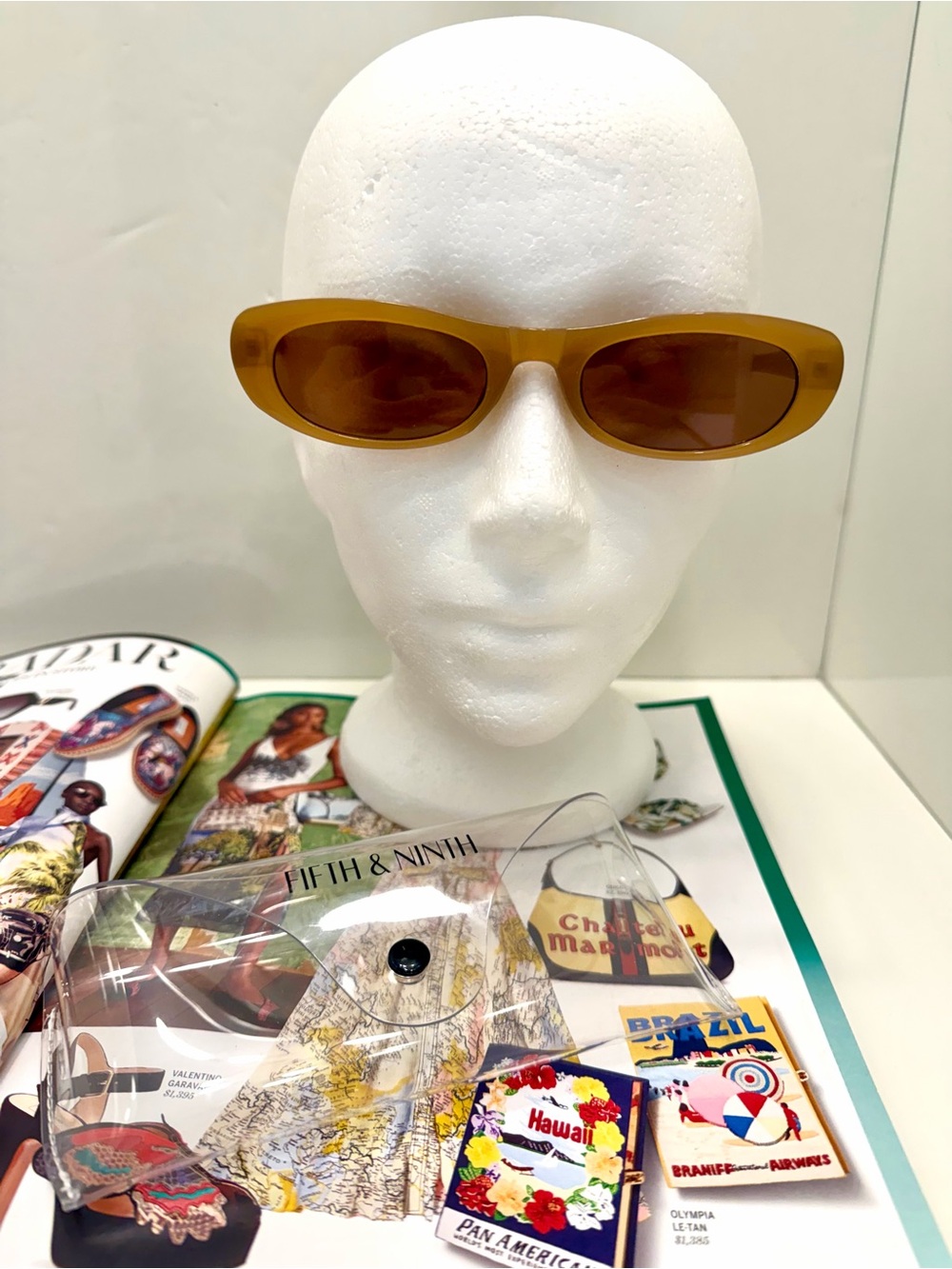 Fifth & Ninth  Amber Brown Oval Sunglasses New.